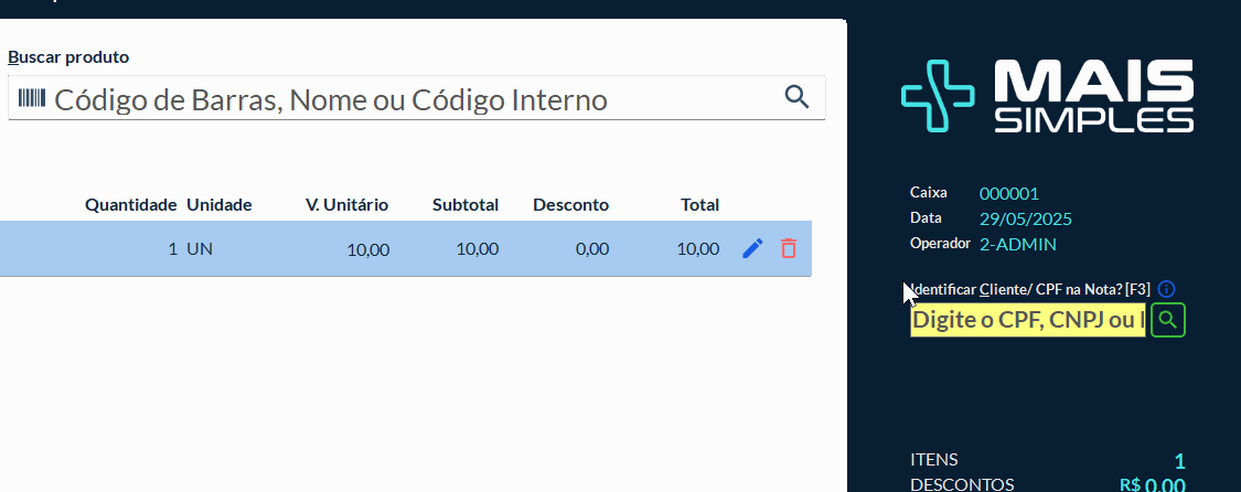 Identificando Cliente pelo CPF ou CNPJ no PDV.